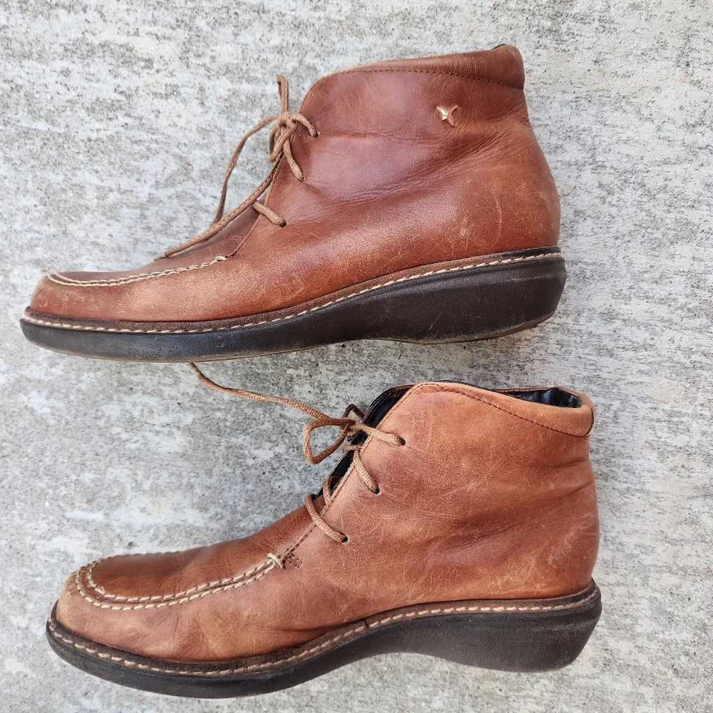 Pikolinos Mens Leather Lace-up Ankle Chukka Boots, Cognac Brown‎ Leather Sz 39